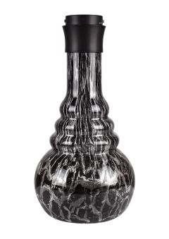 Hookah bowl transparent with texture in black with Click thread black by Saphir Shisha