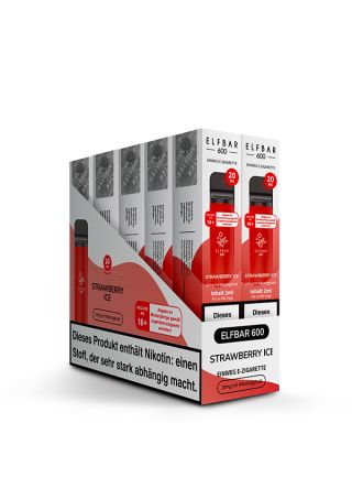 Elf Bar- 600 Strawberry Ice 20 mg/ml Disposable (10er Paket)