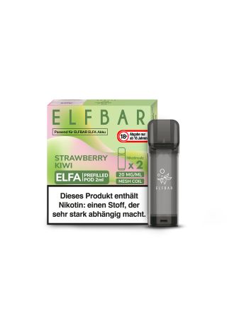 Elf Bar-Elfa Strawberry Kiwi Perfilled Pod 2x2ml 20mg (10er Paket)