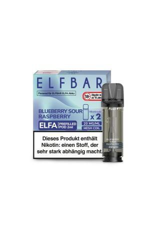 Elf Bar-Elfa Blueberry Sour Raspberry  Perfilled Pod 2x2ml 20mg (10er Paket)